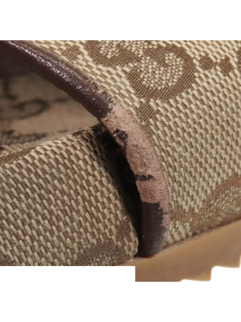 Gucci Sandals Beige GG Canvas Slide Shoes 8